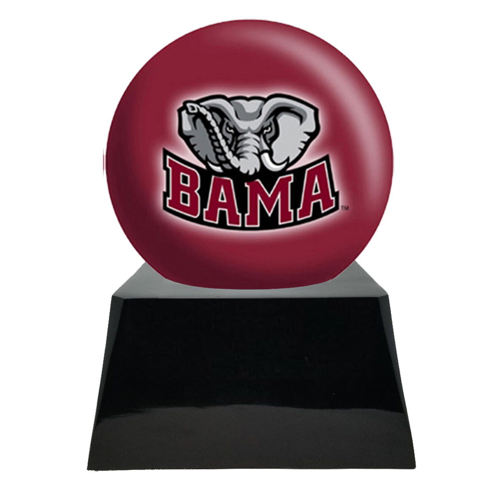 Football Cremation Urn With Optional Alabama Crimson Tide Ball Decor and Custom Metal Plaque