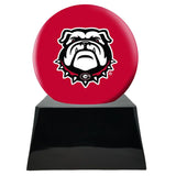 Football Cremation Urn with Optional Georgia Bulldogs Ball Decor and Custom Metal Plaque