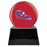 Baseball Cremation Urn with Optional Philadelphia Phillies Ball Decor and Custom Metal Plaque