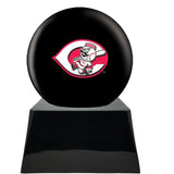 Baseball Cremation Urn with Optional Cincinnati Reds Ball Decor and Custom Metal Plaque