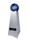 Championship Trophy Cremation Urn with Optional Football and New England Patriots Ball Decor and Custom Metal Plaque