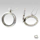 Circle Locket Stainless Steel Cremation Keepsake Pendant, Cremation Pendant -Urn Necklace - Lockets For Ashes- ExquisiteUrns