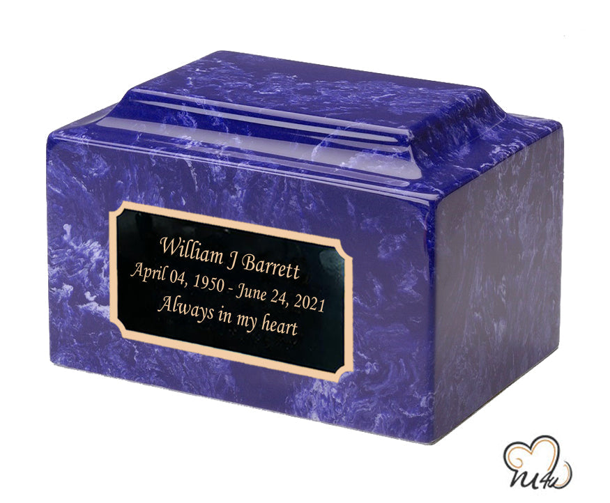 Cobalt Blue Cultured Marble Urn - ExquisiteUrns