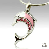 Dolphin Premium Stainless Steel Cremation Keepsake Pendant, Cremation Pendant - ExquisiteUrns