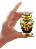 Floral Emerald Cremation Urn - ExquisiteUrns