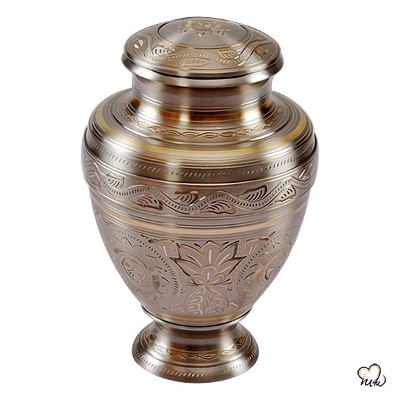 Empire Platinum Brass Cremation Urn, Brass Urns - ExquisiteUrns