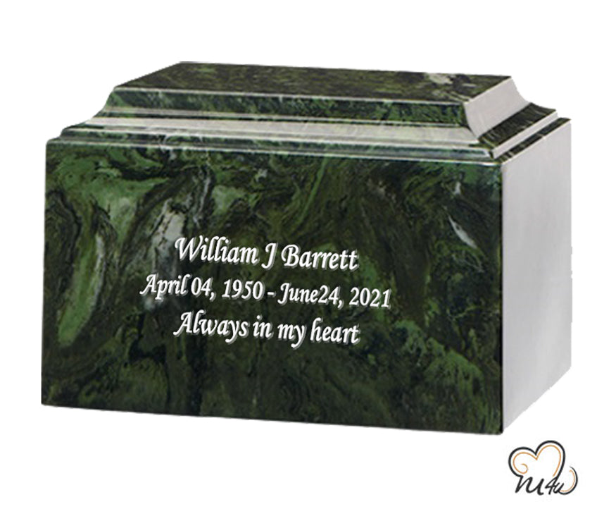 Green Ascota Cultured Marble Urn - ExquisiteUrns