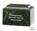Green Ascota Cultured Marble Urn - ExquisiteUrns