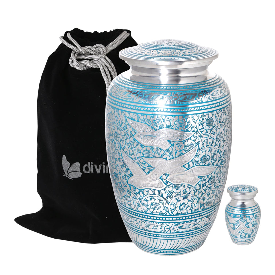 Flight of Love Adult Cremation Urn and Keepsake Set - ExquisiteUrns