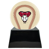 Baseball Cremation Urn with Optional Ivory Arizona Diamondbacks Ball Decor and Custom Metal Plaque - ExquisiteUrns