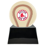 Baseball Cremation Urn with Optional Ivory Boston Red Sox Ball Decor and Custom Metal Plaque - ExquisiteUrns
