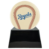 Baseball Cremation Urn with Optional Ivory Kansas City Royals Ball Decor and Custom Metal Plaque - ExquisiteUrns