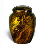 Fiberglass Gold Glimmer Adult Cremation Urn - Fiberglass Adult Cremation Urns For Ashes in Gold, Gold Fiberglass Cremation Urns For Ashes, Fiberglass Gold Cremation Urns, Fiberglass Gold Funeral Urns, Fiberglass Gold Memorial Urn
