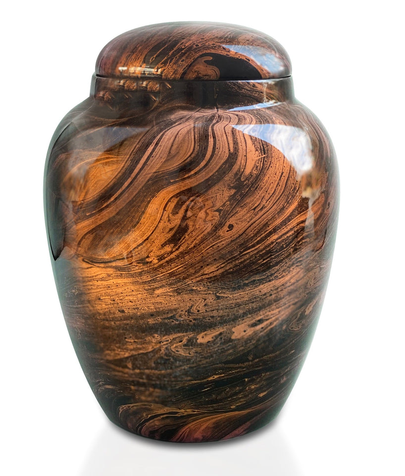 Fiberglass Bold Brown Adult Cremation Urn - Fiberglass Adult Cremation Urns For Ashes in Brown, Brown Fiberglass Cremation Urns For Ashes, Fiberglass Brown Cremation Urns,Fiberglass Brown Funeral Urns, Fiberglass Brown Memorial Urn