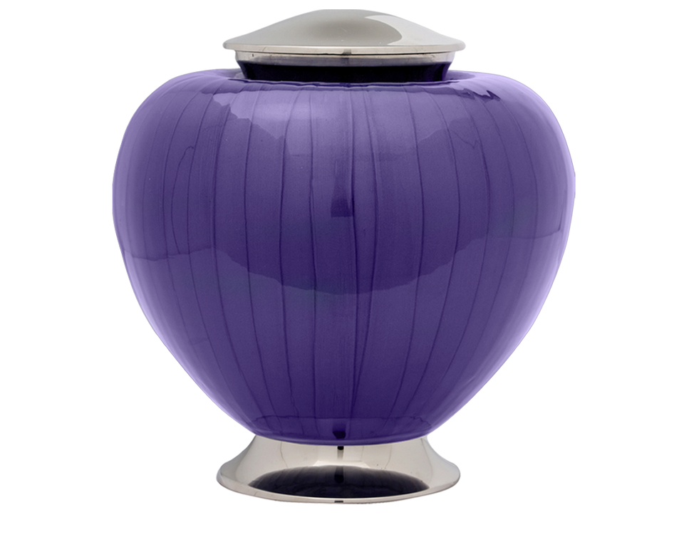 Baroque Cremation Urn for Ashes in Purple