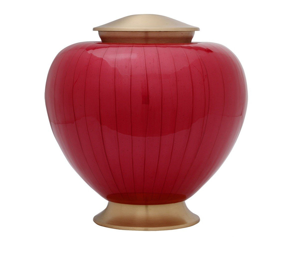 Baroque Cremation Urn for Ashes in Red