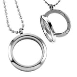 Circle Locket Stainless Steel Cremation Keepsake Pendant - ExquisiteUrns