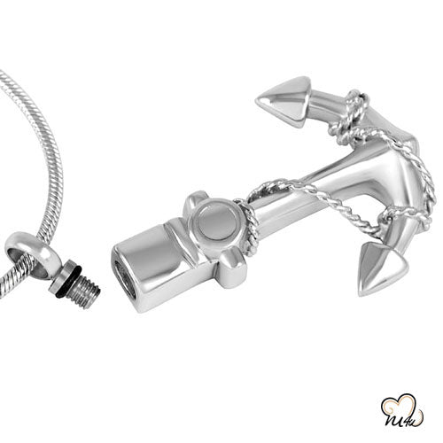 Anchor Safe Cremation Jewelry Pendant, Cremation Pendant- Urn Necklace -Cremation Necklace - Lockets For Ashes- ExquisiteUrns - Open View