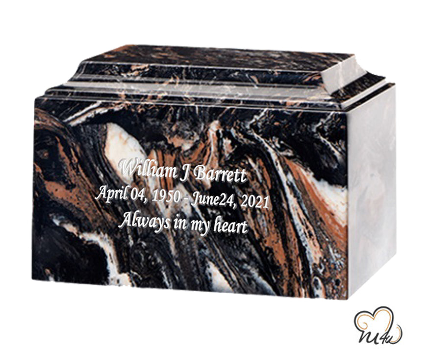 Mission Black Cultured Marble Urn - ExquisiteUrns