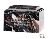 Mission Black Cultured Marble Urn - ExquisiteUrns