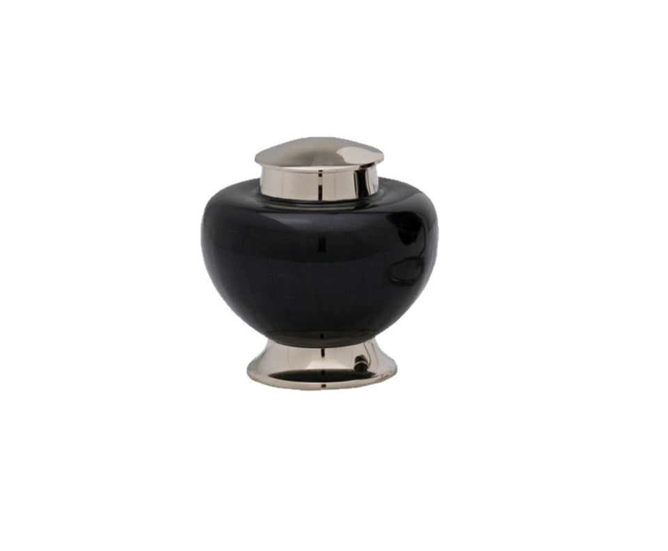 Baroque Cremation Urn for Ashes in Grey and Silver