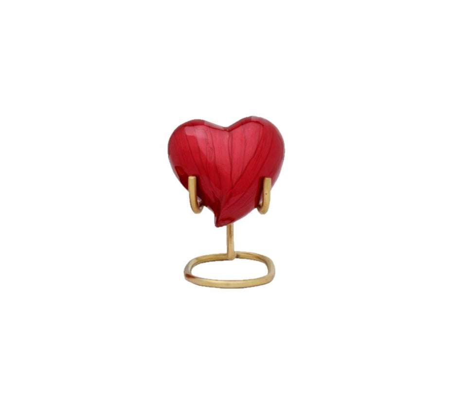 Baroque Cremation Urn for Ashes in Red