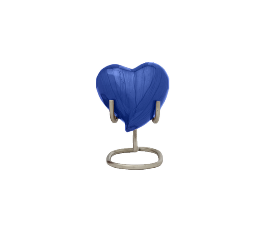 Baroque Cremation Urn for Ashes in Blue