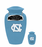 University of North Carolina Tar Heels College Cremation Urn - Light Blue