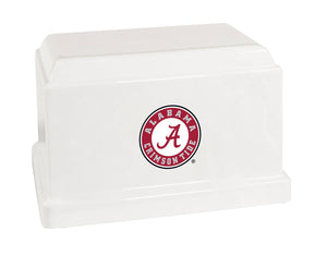 University of Alabama Crimson Tide College Cremation Urn - White w/ Seal
