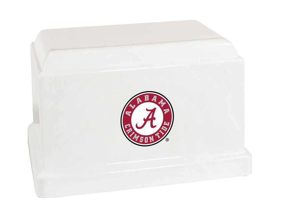 University of Alabama Crimson Tide College Cremation Urn - White w/ Seal