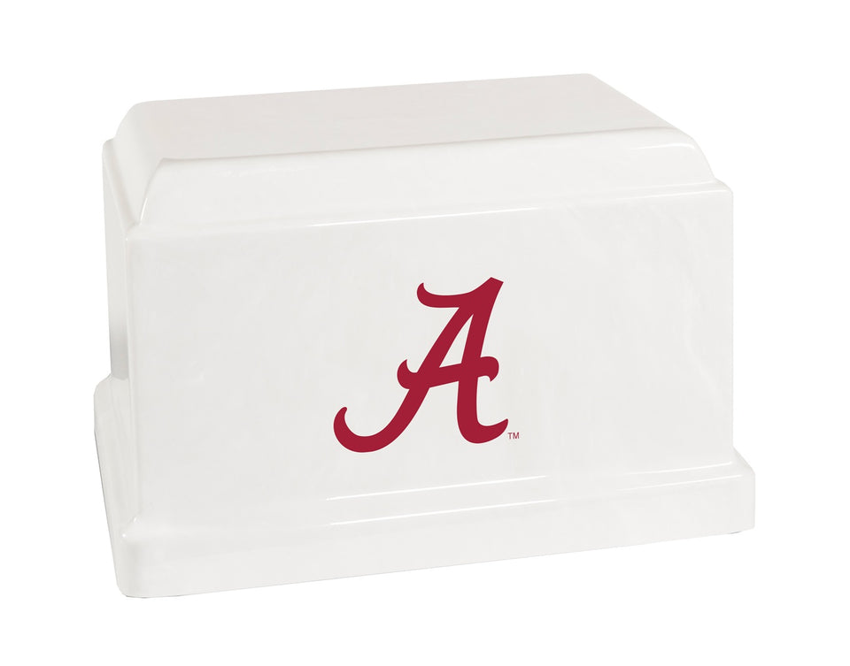 University of Alabama Crimson Tide College Cremation Urn - White w/ Red "A"