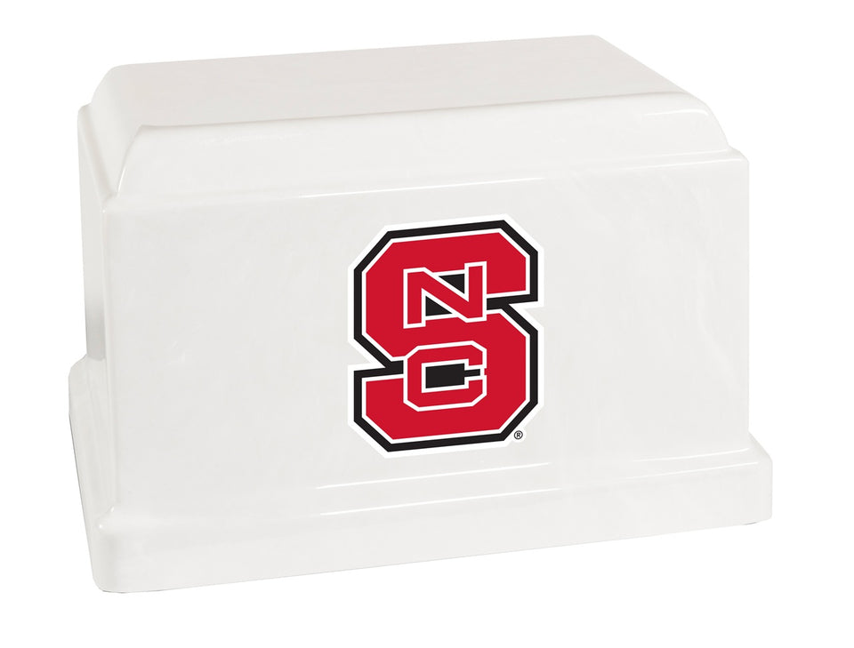 White North Carolina State Wolfpack University College Cremation Urn