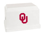 White Oklahoma Sooners University College Cremation Urn