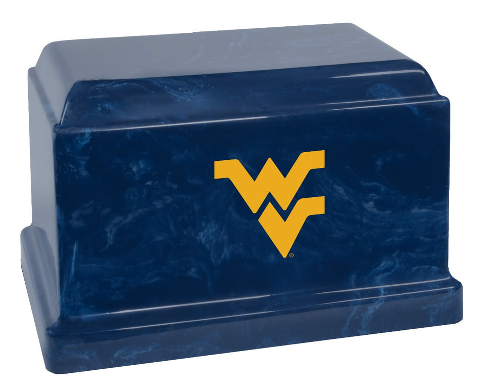 West Virginia University Mountaineers College Cremation Urn - Blue