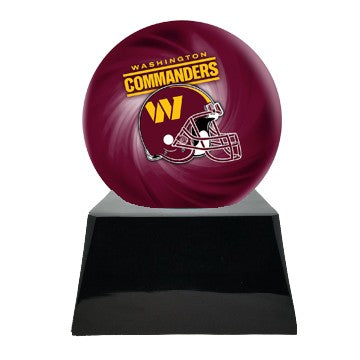 Football Cremation Urn with Optional Washington Commanders Football Team Ball Decor and Custom Metal Plaque