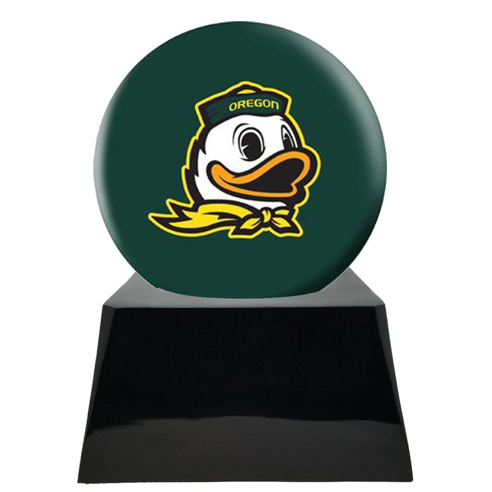 Football Cremation Urn with Optional Oregon Ducks Ball Decor and Custom Metal Plaque