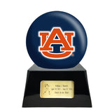 Football Cremation Urn with Optional Auburn Tigers Ball Decor and Custom Metal Plaque