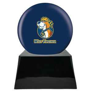 Football Cremation Urn with Optional WVU Mountaineers Ball Decor and Custom Metal Plaque