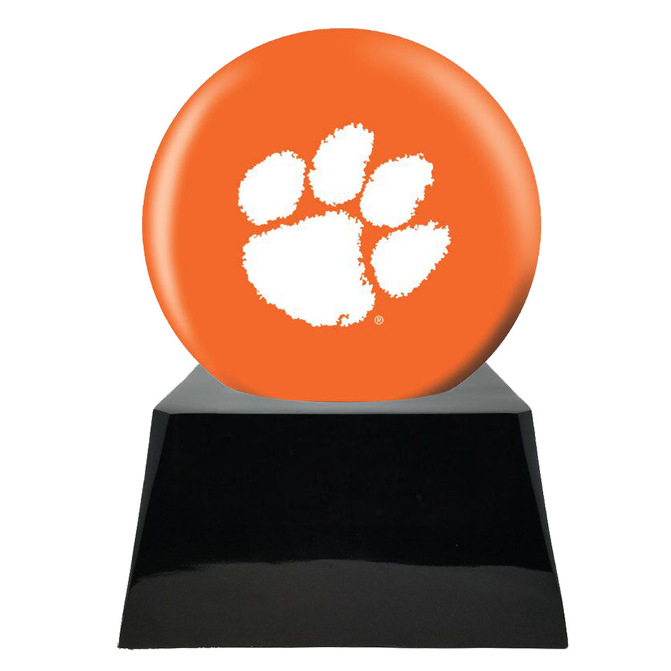 Football Cremation Urn With Optional Clemson Tiger Ball Decor and Custom Metal Plaque