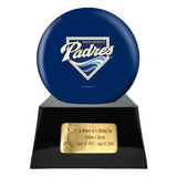Baseball Cremation Urn with Optional San Diego Padres Ball Decor and Custom Metal Plaque