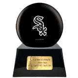 Baseball Cremation Urn with Optional Chicago White Sox Ball Decor and Custom Metal Plaque