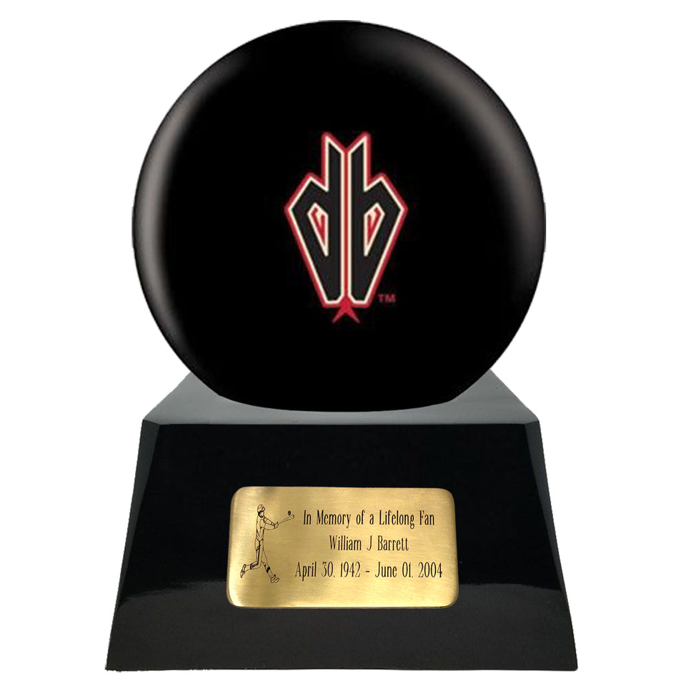 Baseball Cremation Urn with Optional Arizona Diamondbacks Ball Decor and Custom Metal Plaque