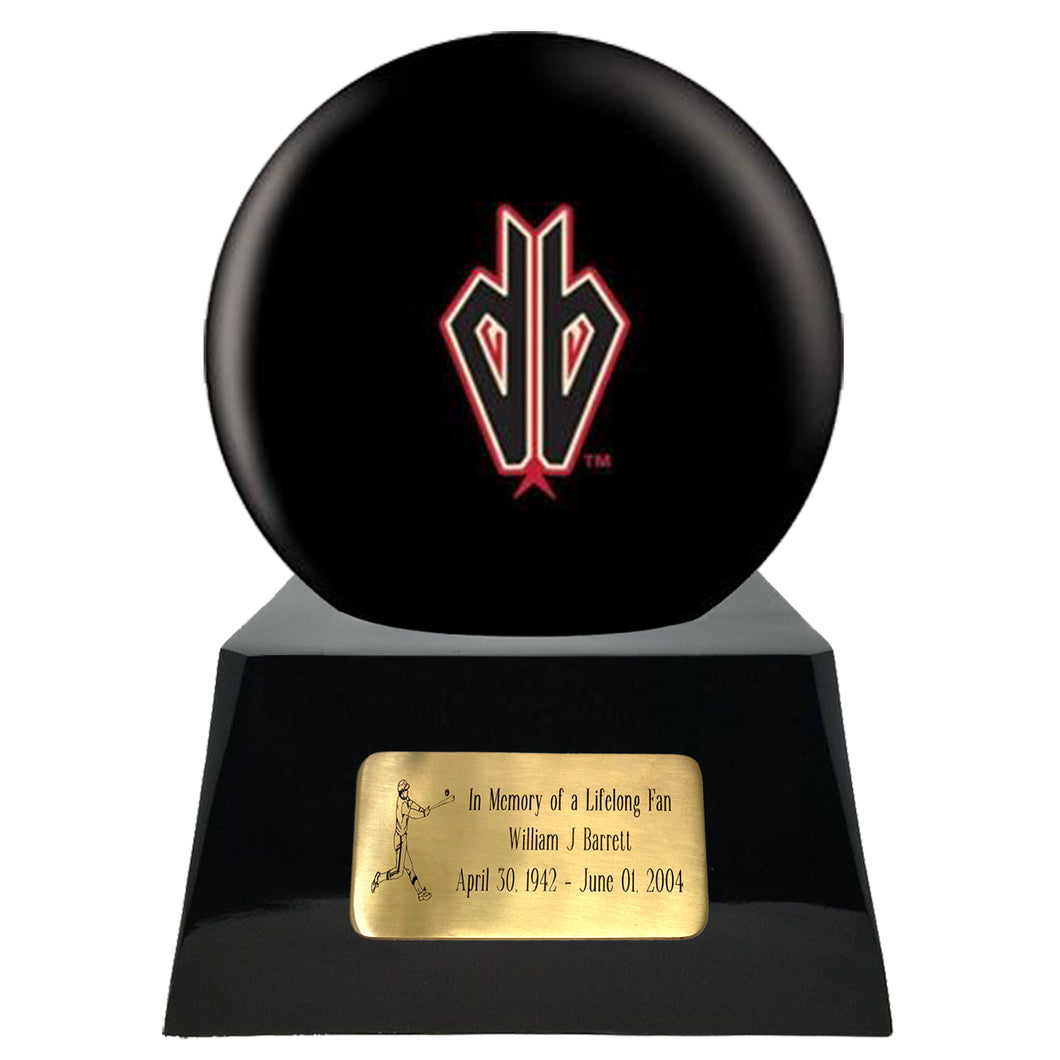 Baseball Cremation Urn with Optional Arizona Diamondbacks Ball Decor and Custom Metal Plaque