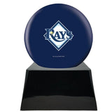 Baseball Cremation Urn with Optional Atlanta Braves Ball Decor and Custom Metal Plaque