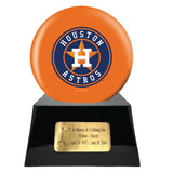 Baseball Cremation Urn with Optional Houston Astros Ball Decor and Custom Metal Plaque