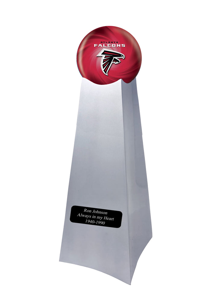 Championship Trophy Cremation Urn with Optional Atlanta Falcons Ball Décor And Custom Metal Plaque