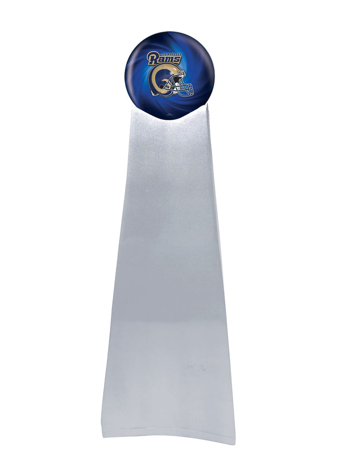 Championship Trophy Cremation Urn with Optional Los Angeles Rams Ball Decor and Custom Metal Plaque