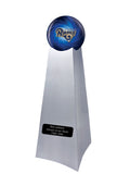 Championship Trophy Cremation Urn with Optional Los Angeles Rams Ball Decor and Custom Metal Plaque