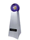 Championship Trophy Cremation Urn with Optional Football and Minnesota Vikings Ball Decor and Custom Metal Plaque
