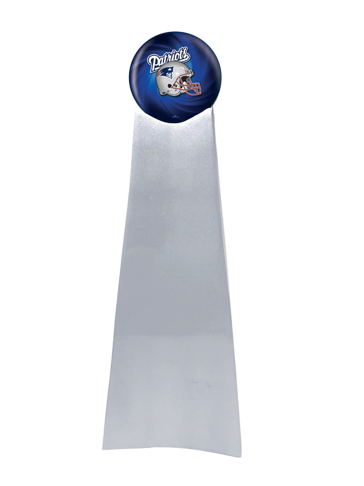 Championship Trophy Cremation Urn with Optional Football and New England Patriots Ball Decor and Custom Metal Plaque